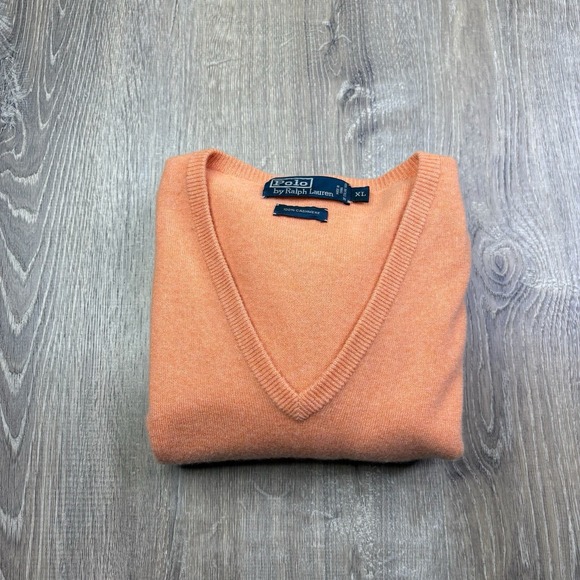 Polo Ralph Lauren 100% Cashmere V-Neck Sweater Long Sleeve Men's Size XL